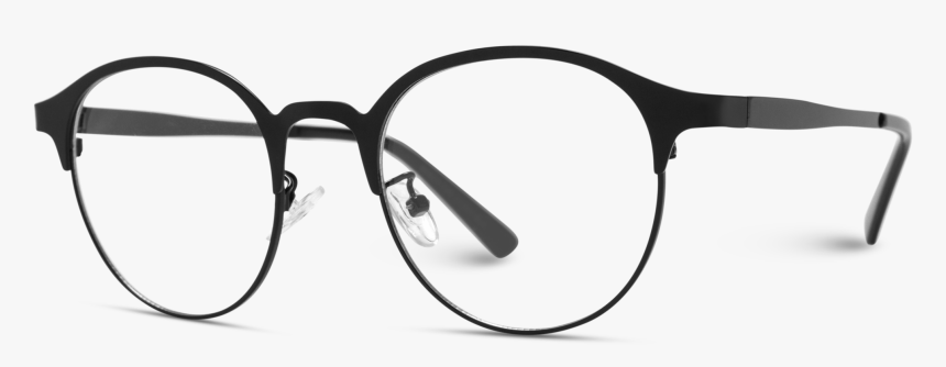Black Full Metal Frame Round Retro Glasses, Metal Frame - Monochrome, HD Png Download