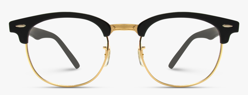 Gray Retro Half Frame Semi Rimless Gold Rimmed Glasses - Half Frame Glasses Gold, HD Png Download