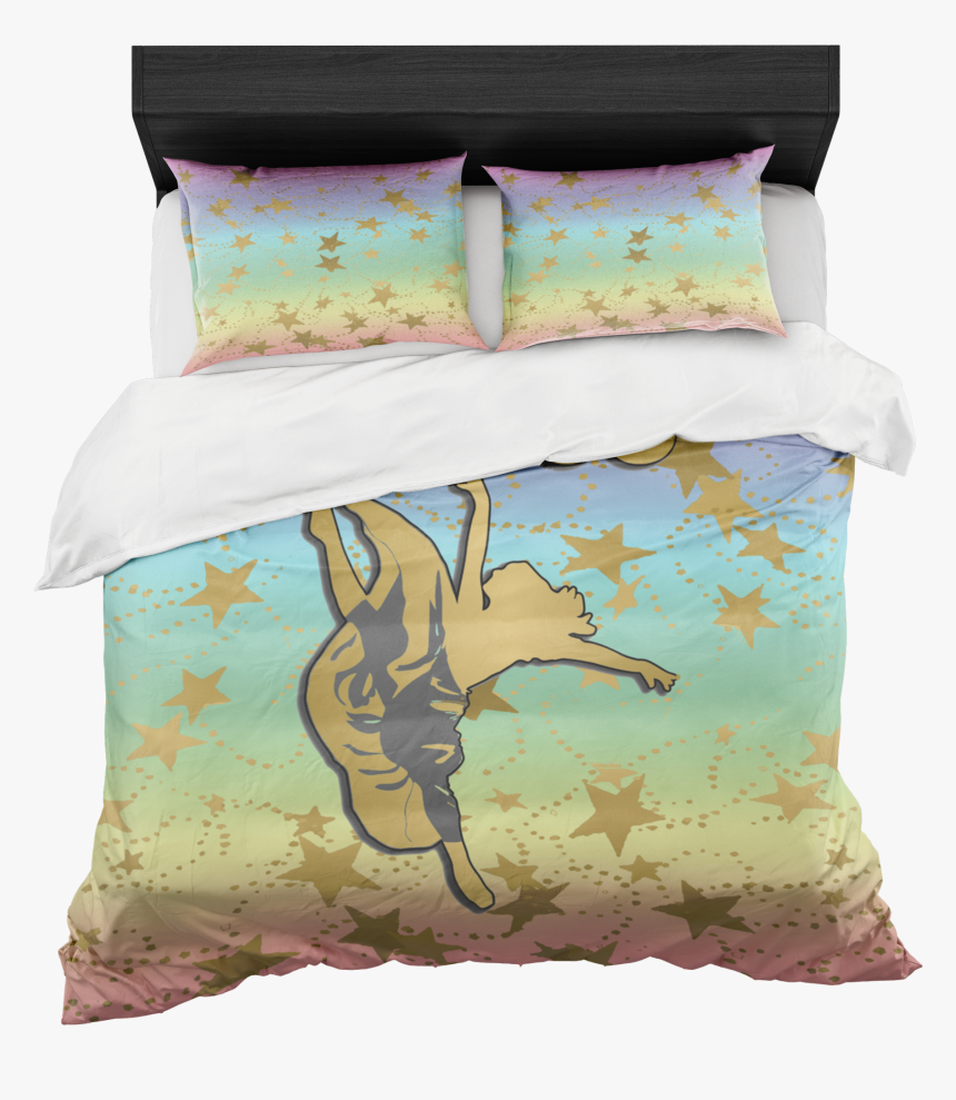 Dancer Silhouette In Gold And Rainbow Gradient With - Pink Pineapple Bedding, HD Png Download