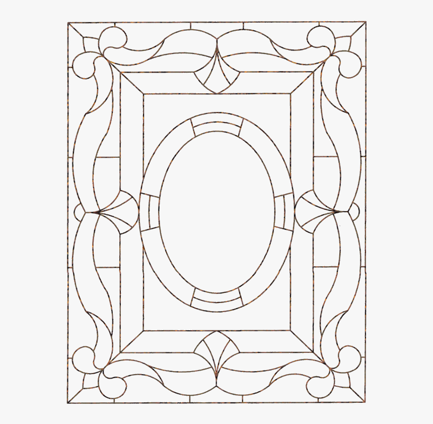 Transparent Thin Circle Png - Motif Dessin De Faux Vitrail Quadrillé, Png Download