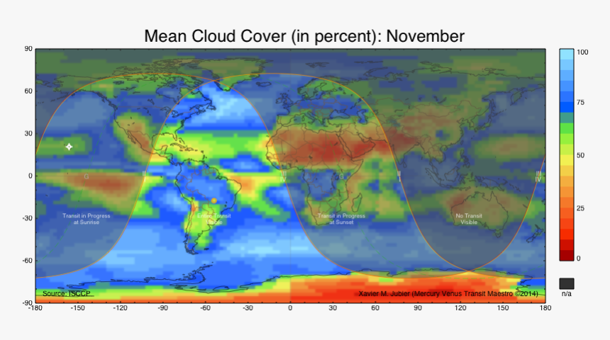 Mean Cloud Cover November 2019 Transit Mercury - 11 November 2019 Mercury Transit, HD Png Download