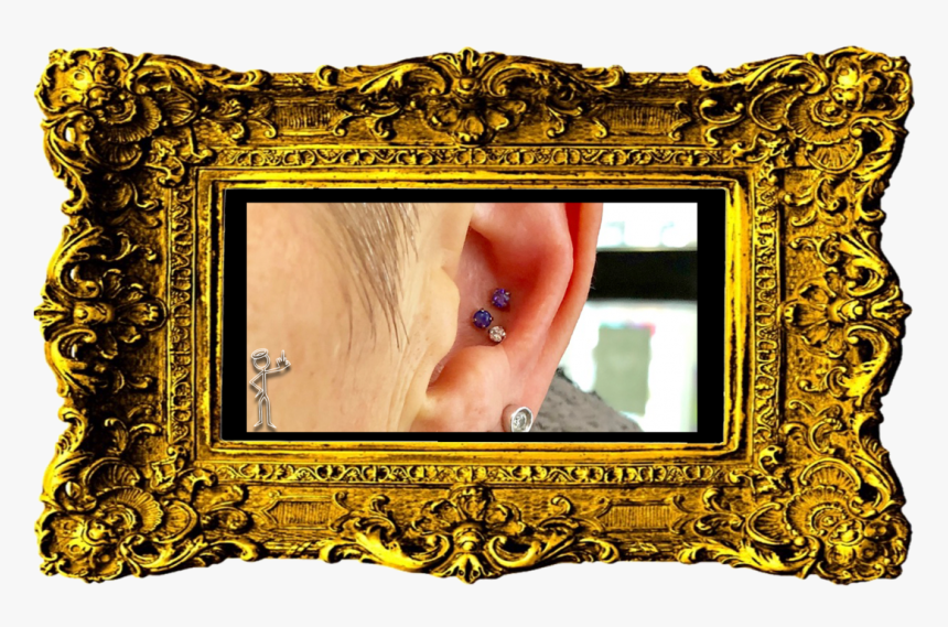 Triple Cartilage Piercing - Victorian Picture Frame Png, Transparent Png