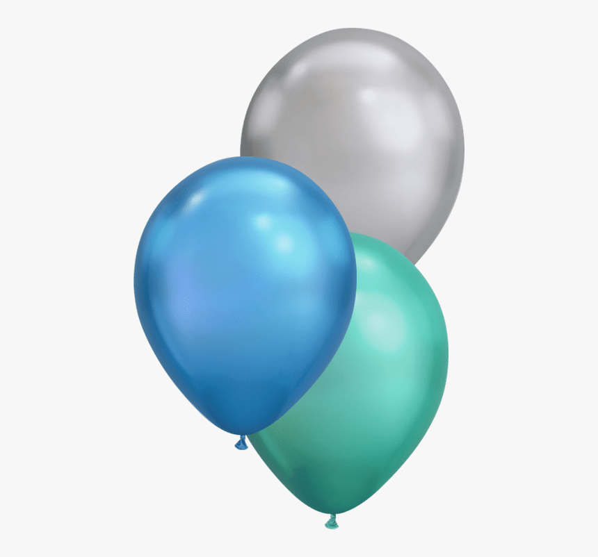 Silver Green Blue Balloons, HD Png Download