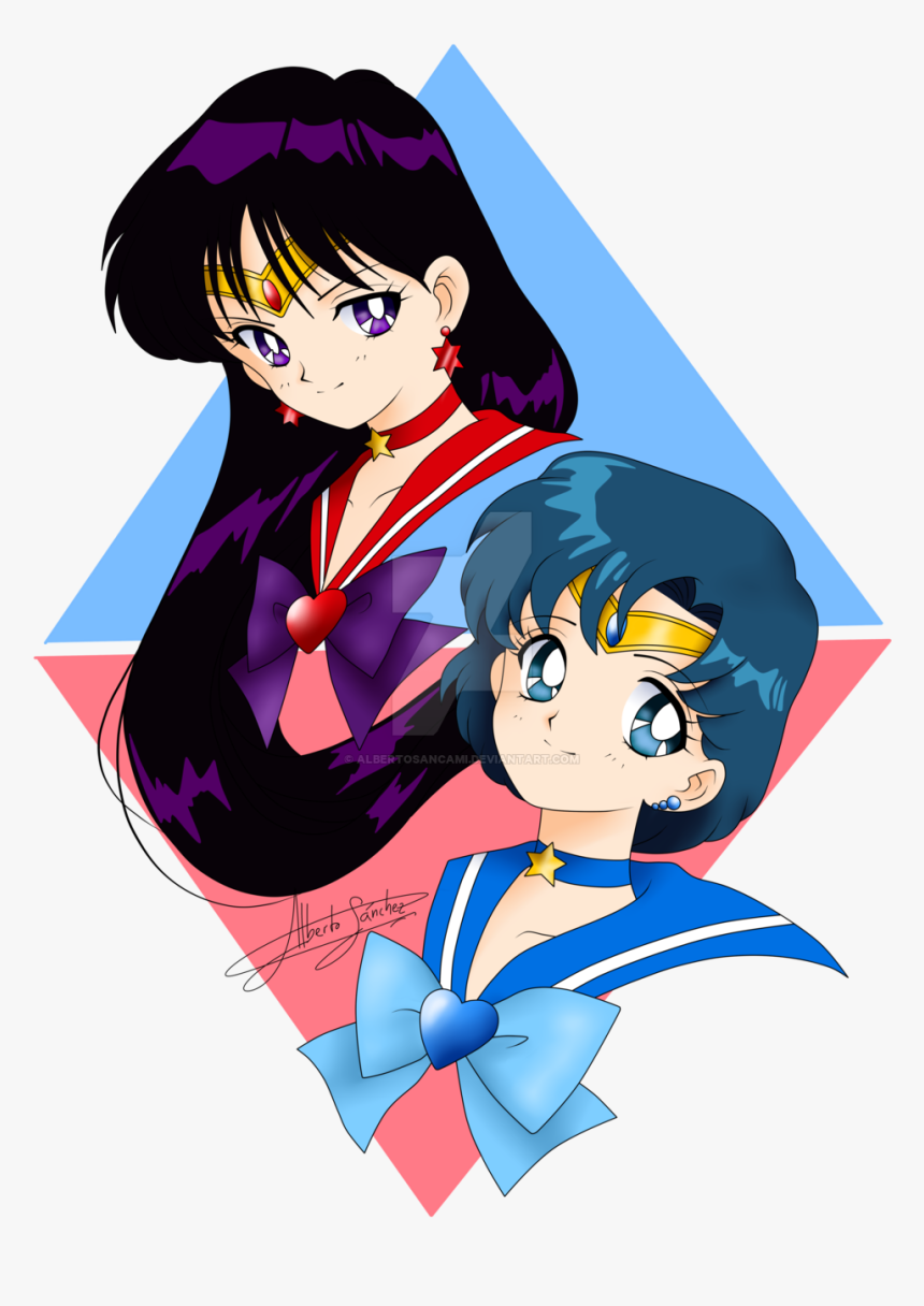 Mars Clipart Mercury Planet - Sailor Mercury And Sailor Mars, HD Png Download