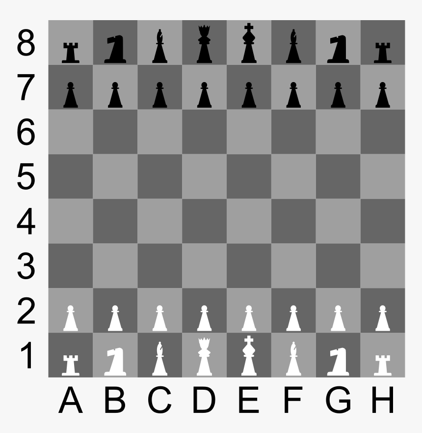2d Chess Set - Chess Board Rows And Columns, HD Png Download
