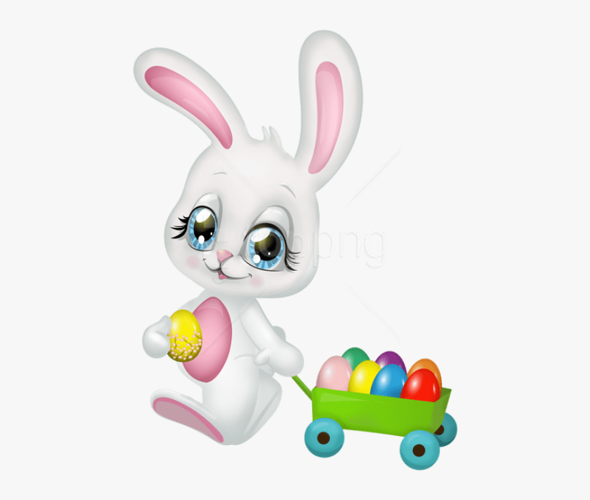 Easter Bunny Hare Rabbit Clip Art Portable Network - Cute Bunny Easter Clip Art, HD Png Download