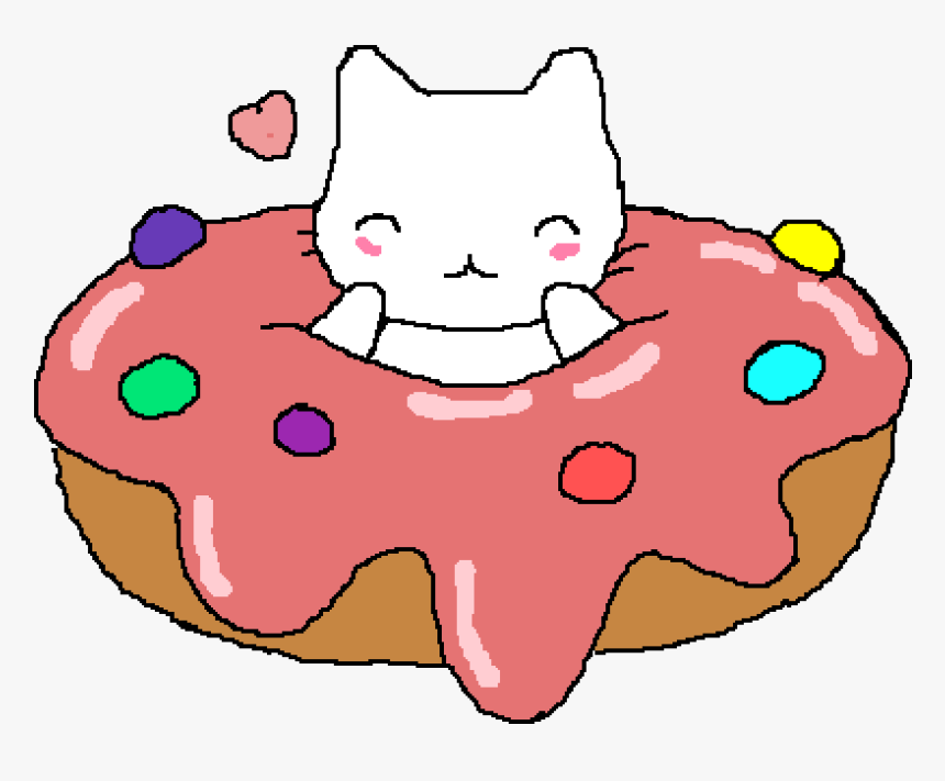 Cat In A Donut - Donut Cat Clipart, HD Png Download