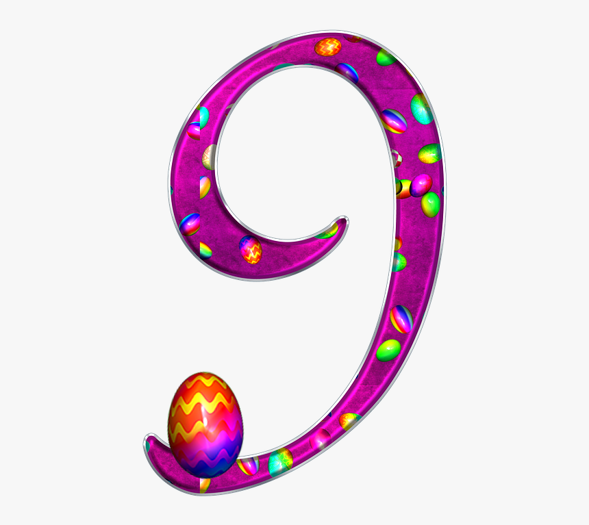 Number, 9, Nine, Digit, Background, Easter - Easter Number 6 Clipart, HD Png Download