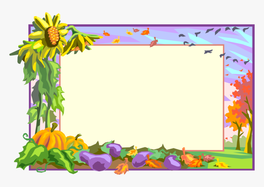 Vector Illustration Of Fall Or Autumn Harvest Frame - Autumn Harvest Frame, HD Png Download
