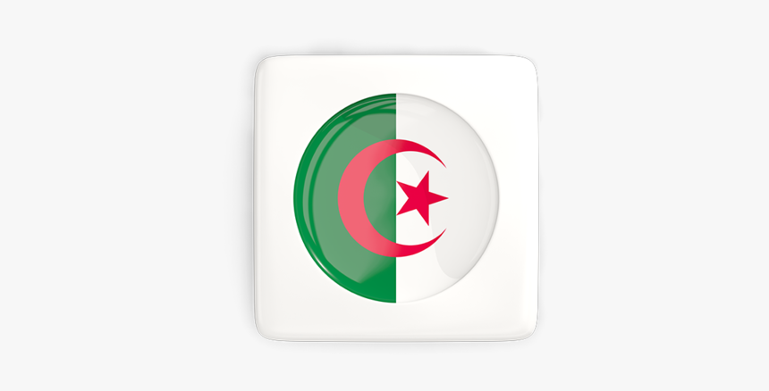 Square Icon With Round Flag - Algeria Flag Square, HD Png Download