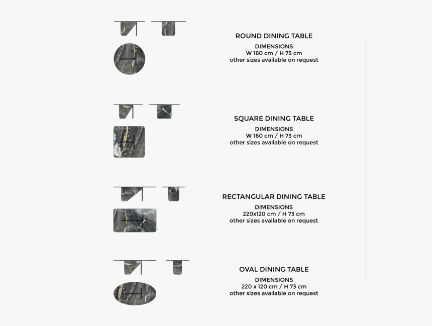 Black Arabesco Marble Table Round Square Rectangular - Clock, HD Png Download