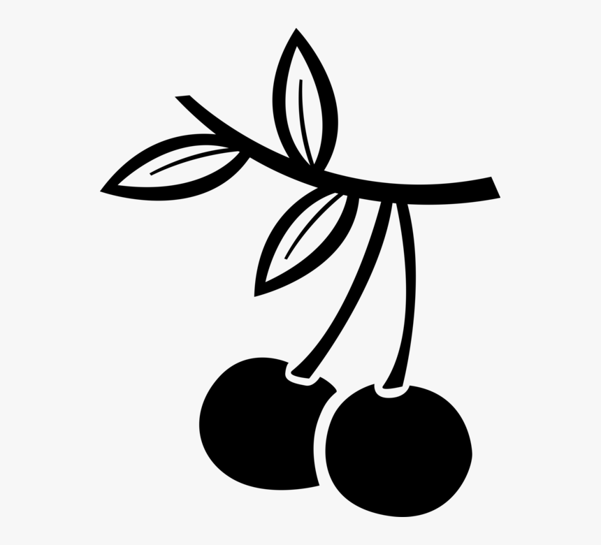 Vector Illustration Of Sweet Fruit Cherries On Branch, HD Png Download
