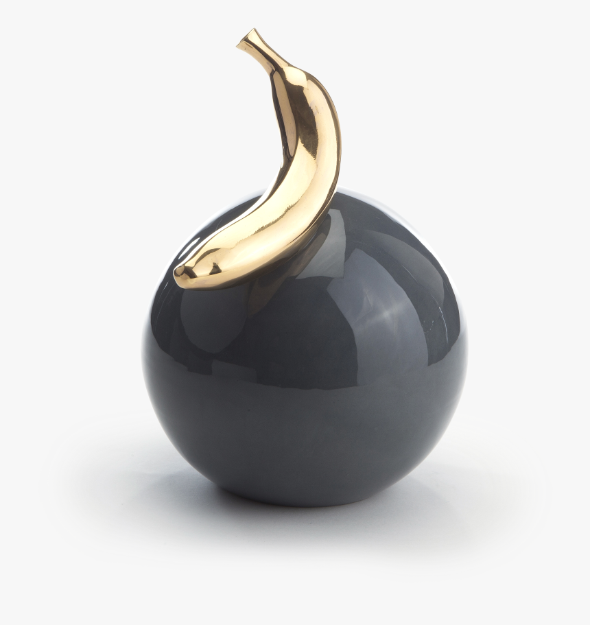Gold Banana On A Black Ball , Png Download - Vase, Transparent Png