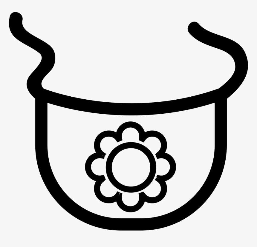 Baby Bib Outline With A Flower - Flower Icon, HD Png Download
