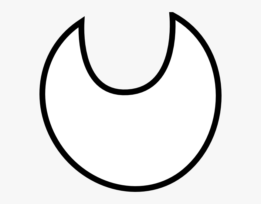 White Infant Bib Outline Clip Art At Clker - Circle, HD Png Download