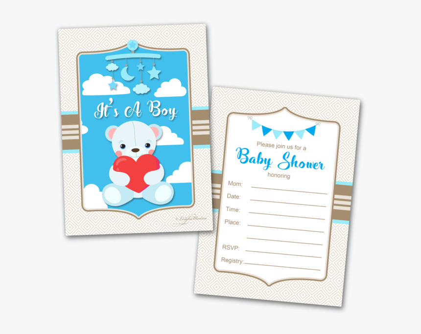 20 Baby Shower Cards And 20 Envelopes It S A Boy - Cartoon, HD Png Download