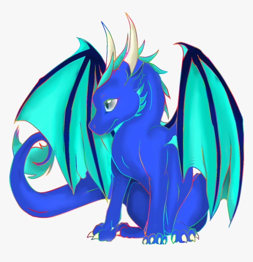 Purple Blue Dragon Standing With Wings Spread Clipart - Cute Pics Of Dragons, HD Png Download