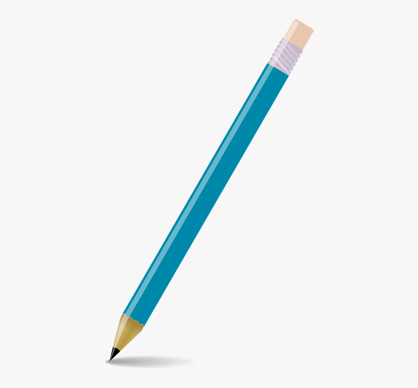 Vector Graphic Pencil School Blue Eraser Draw, HD Png Download