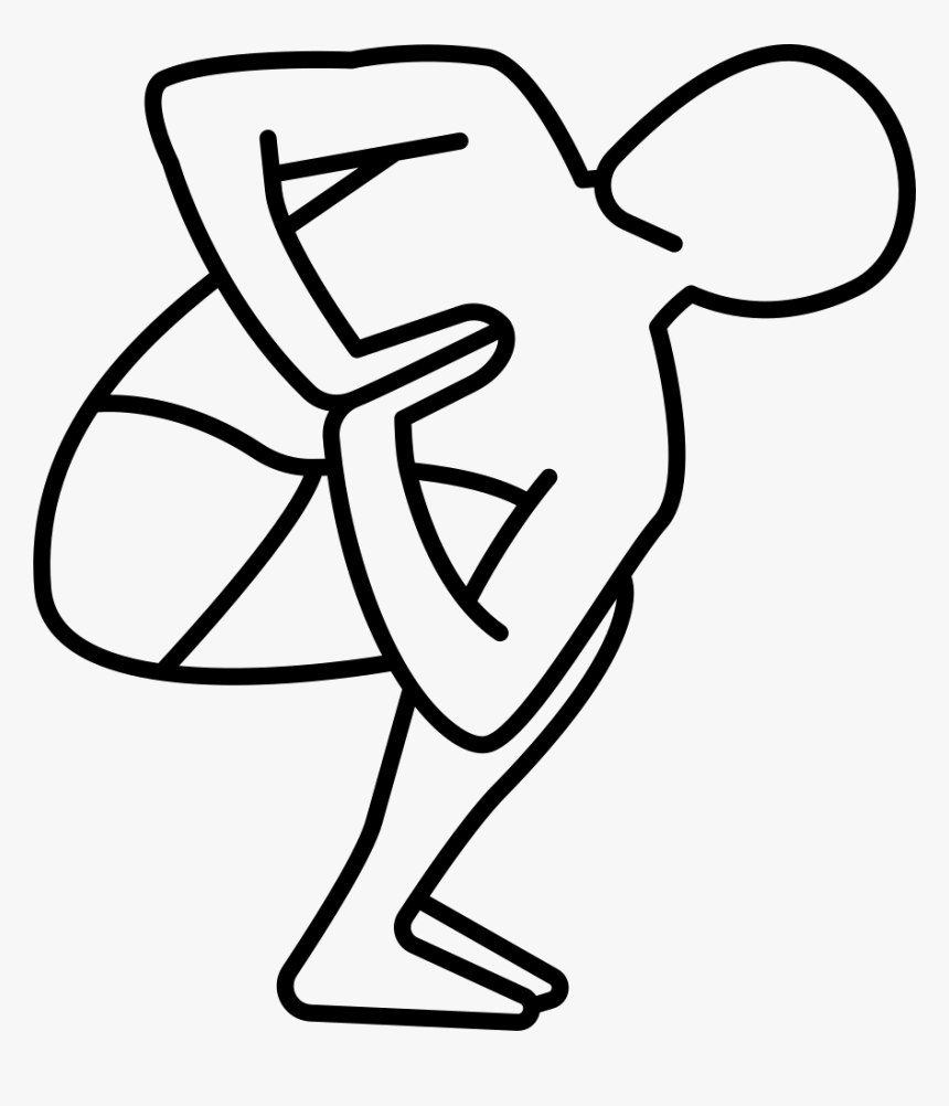 Man On Squat Position Turning Waist - Squatting Position, HD Png Download