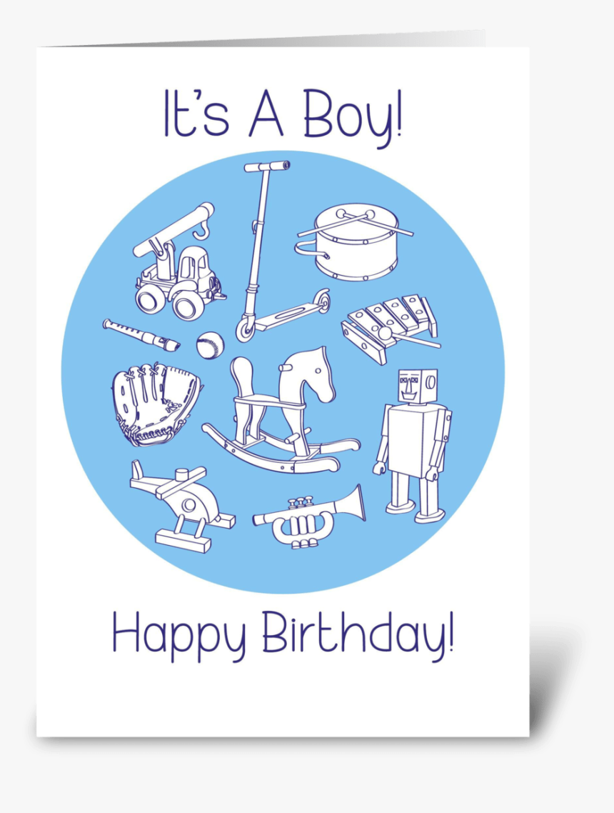 Birthday It S A Boy Toys Set2 Greeting Card - Poster, HD Png Download