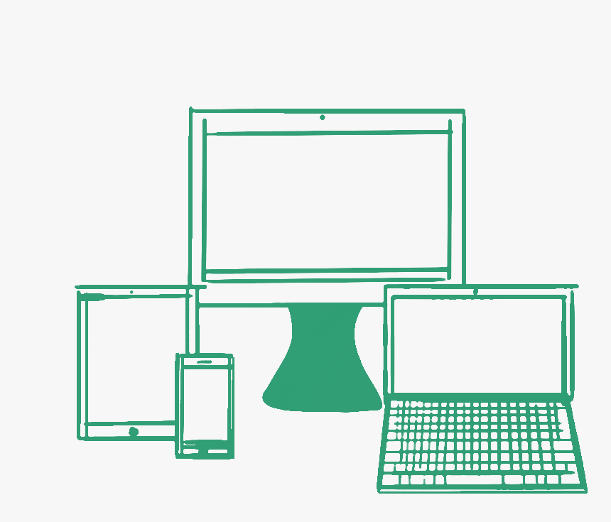 Green Hand-drawn Illustration Of A Tablet, Desktop - Parallel, HD Png Download