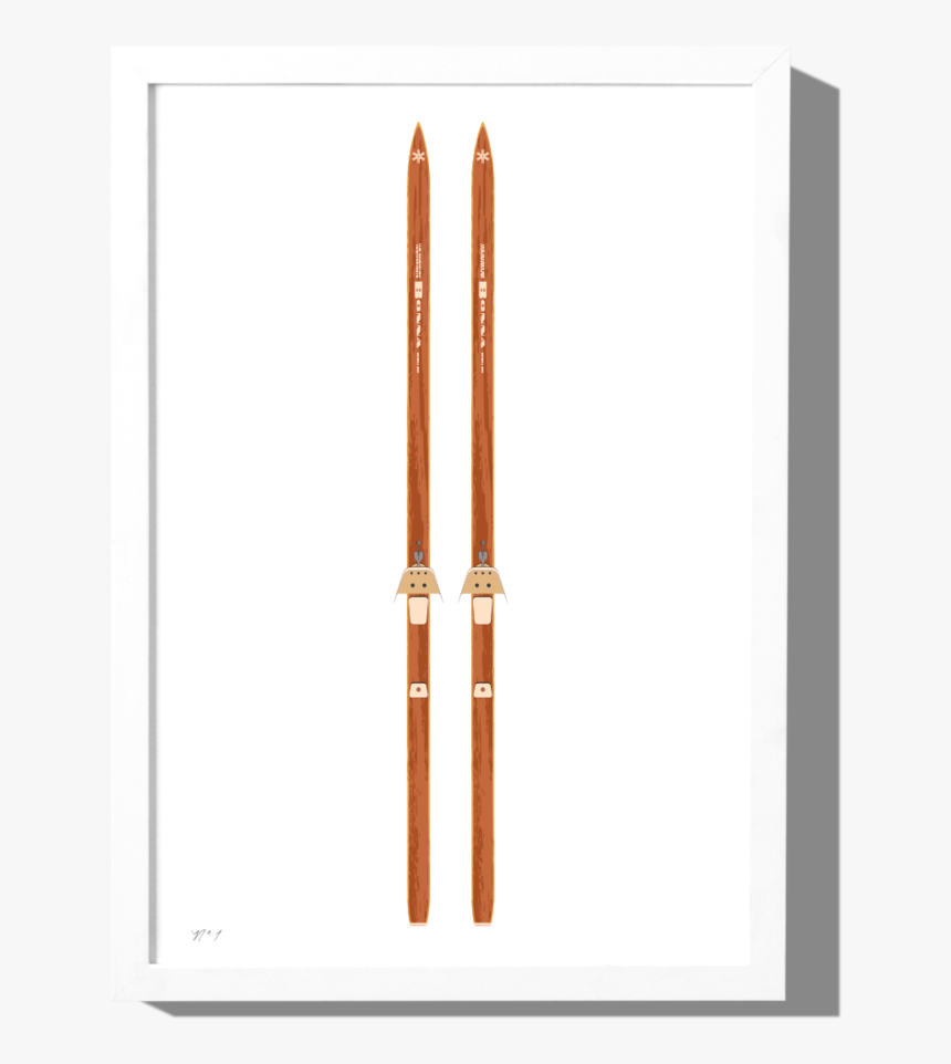 Vintage Skis Art Print With Optional Frame - Ski, HD Png Download
