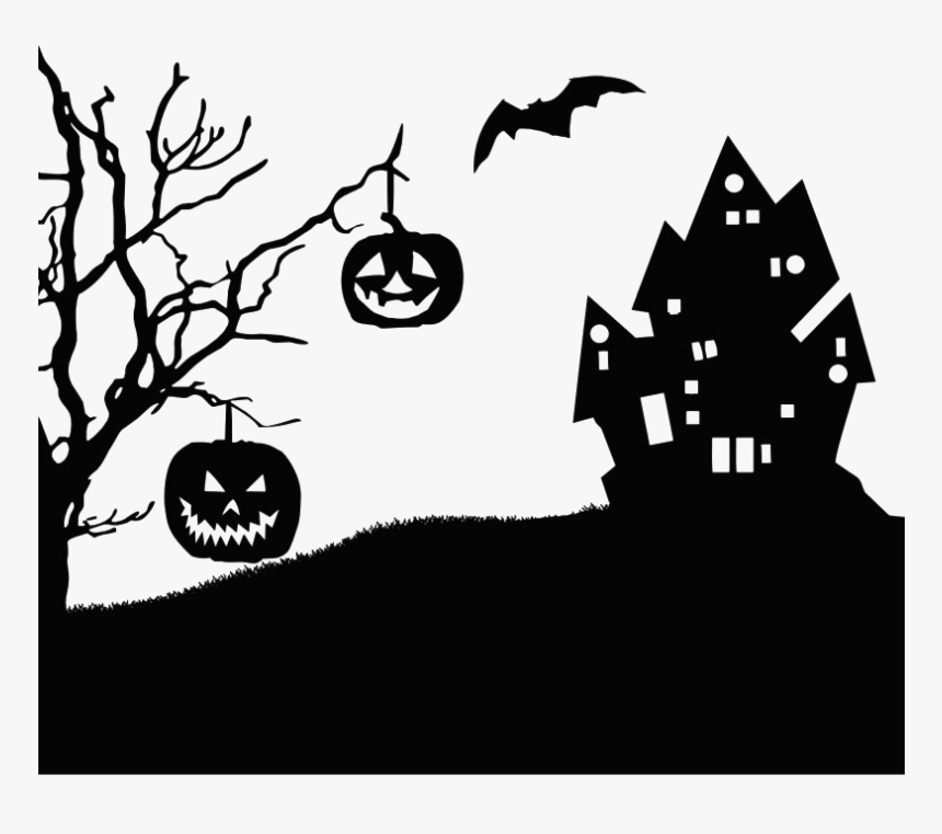 Halloween Silhouette Tree Png Clipart - Halloween Clipart Silhouette, Transparent Png