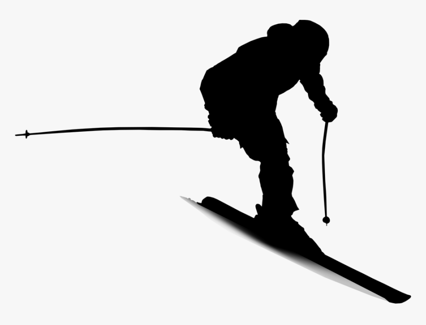 Ski Poles Line Angle Silhouette - Ski, HD Png Download