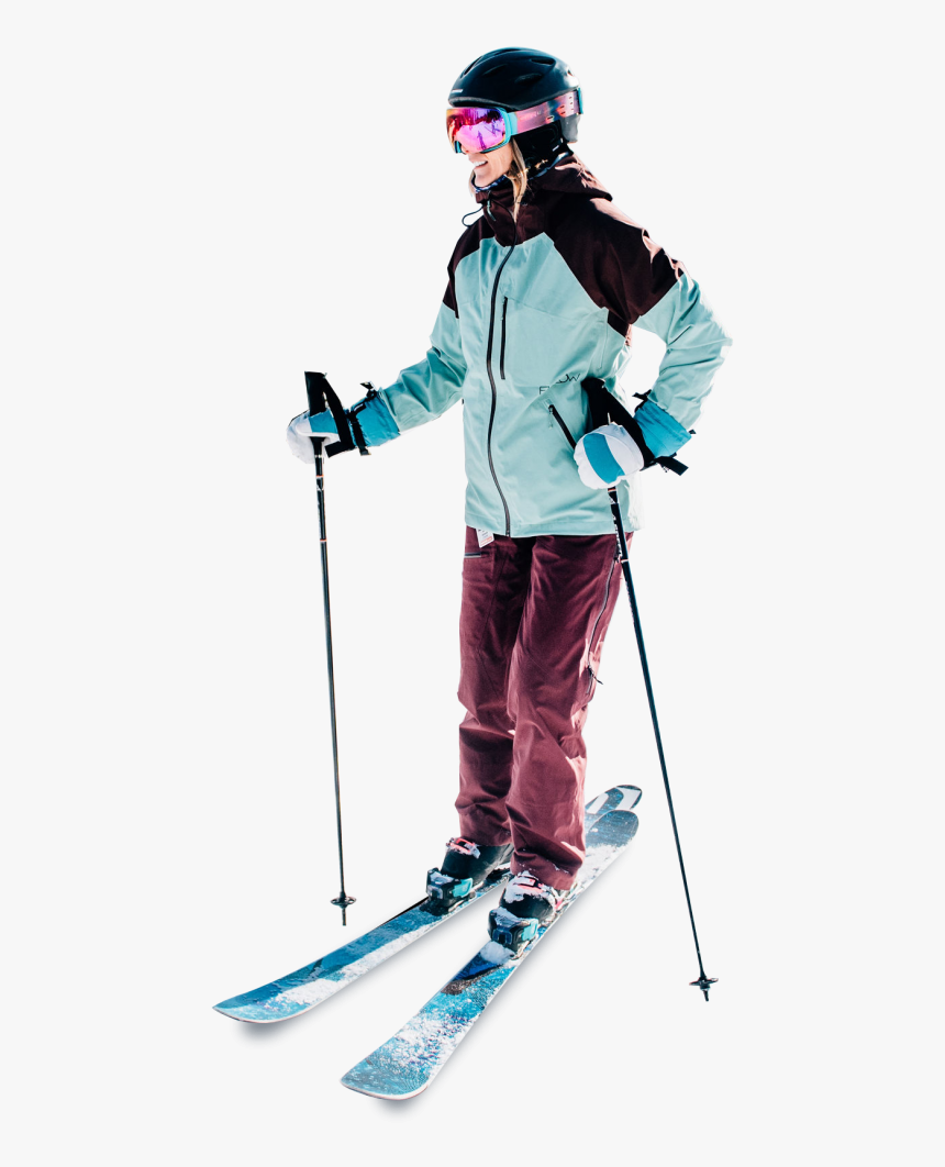 A Woman Skiing - Skier Stops, HD Png Download