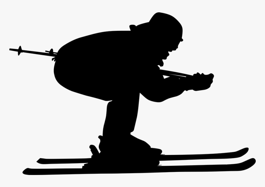Skier, Aerodynamic, Isolated, Silhouette, Man, Pose - Skidåkare Tecknad Png, Transparent Png