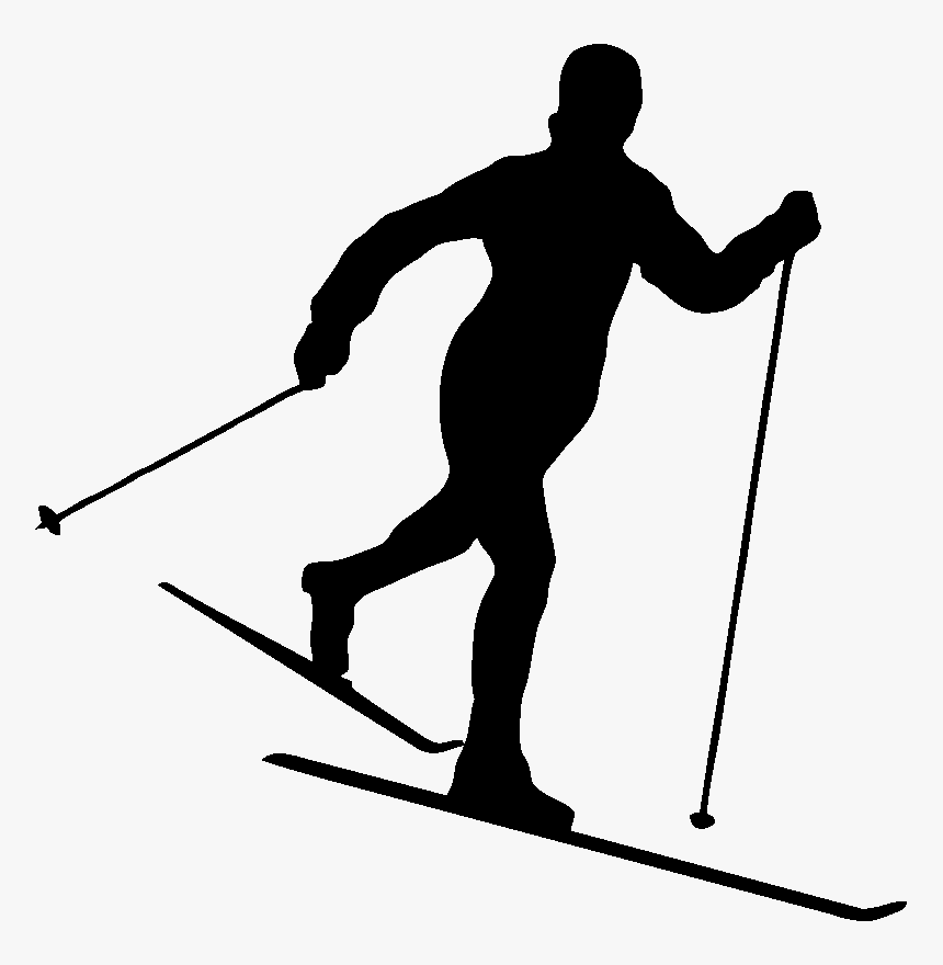 Cross Country Skier Silhouette, HD Png Download