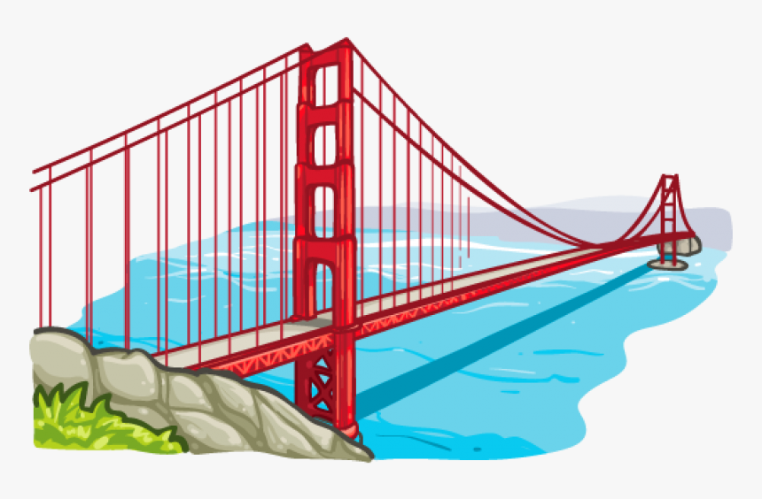 Transparent Stone Bridge Clipart - San Francisco Bridge Clipart, HD Png Download