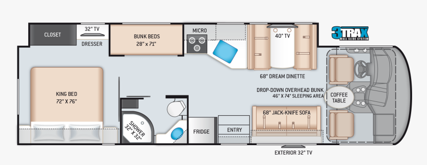 2020 Ace 32 3 Floor Plan, HD Png Download