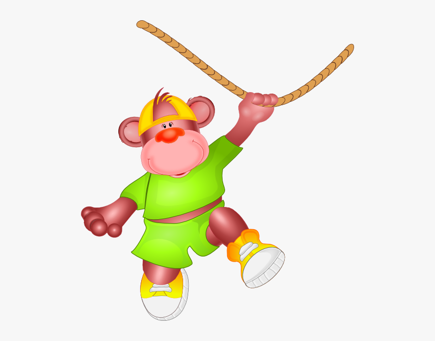 Monkey In Rope Png, Transparent Png