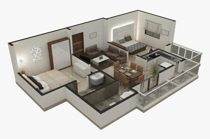 Studio Plan Interior Design, HD Png Download