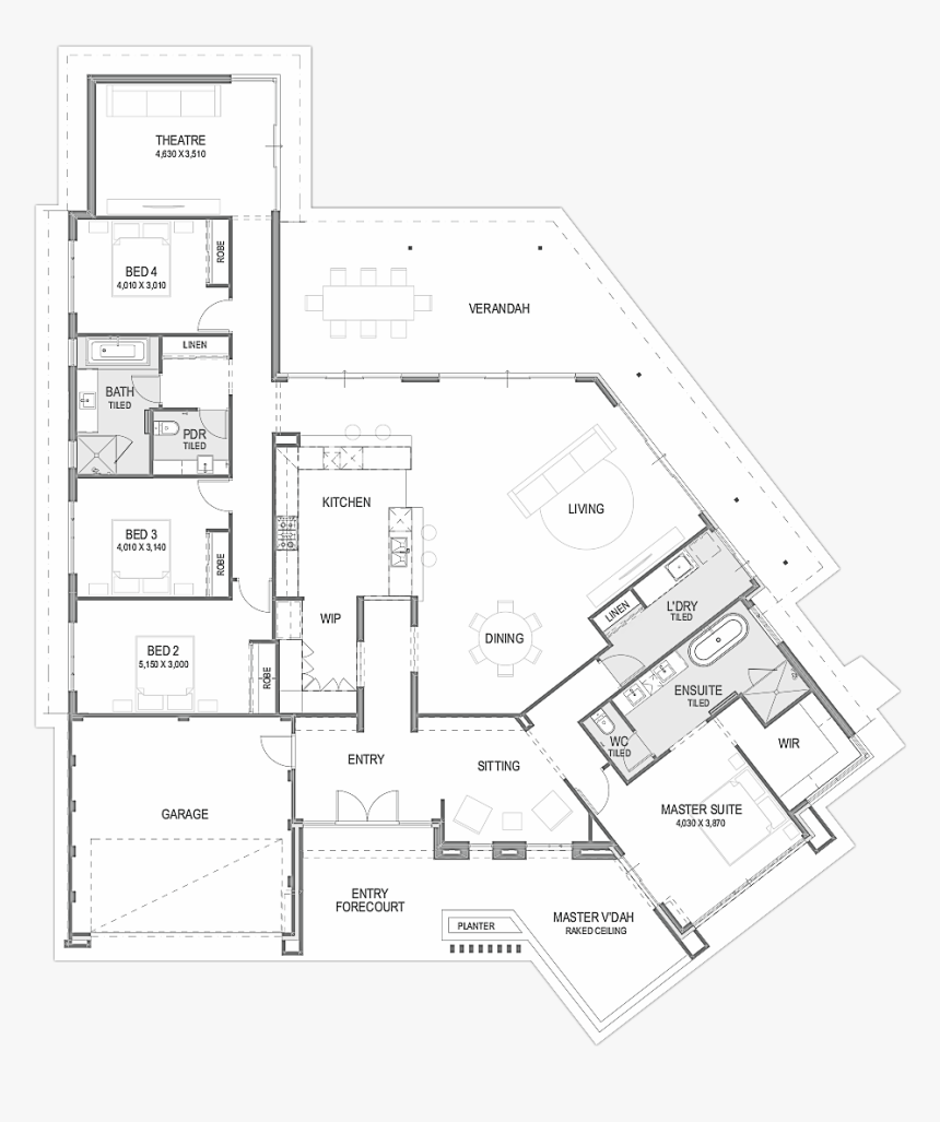 The Levanto Floor Plan - Floor Plan, HD Png Download
