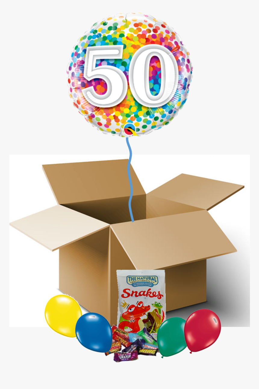 50th Birthday Balloon In A Box - 50 Balloon, HD Png Download