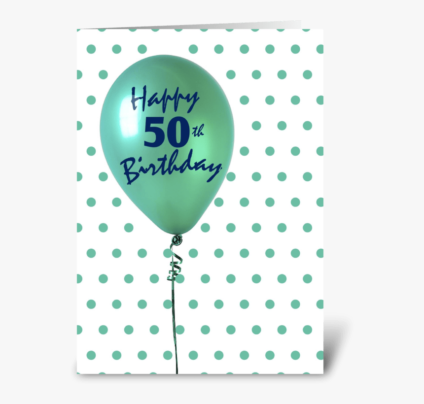 50th Birthday Balloon Greeting Card - Polka Dot, HD Png Download