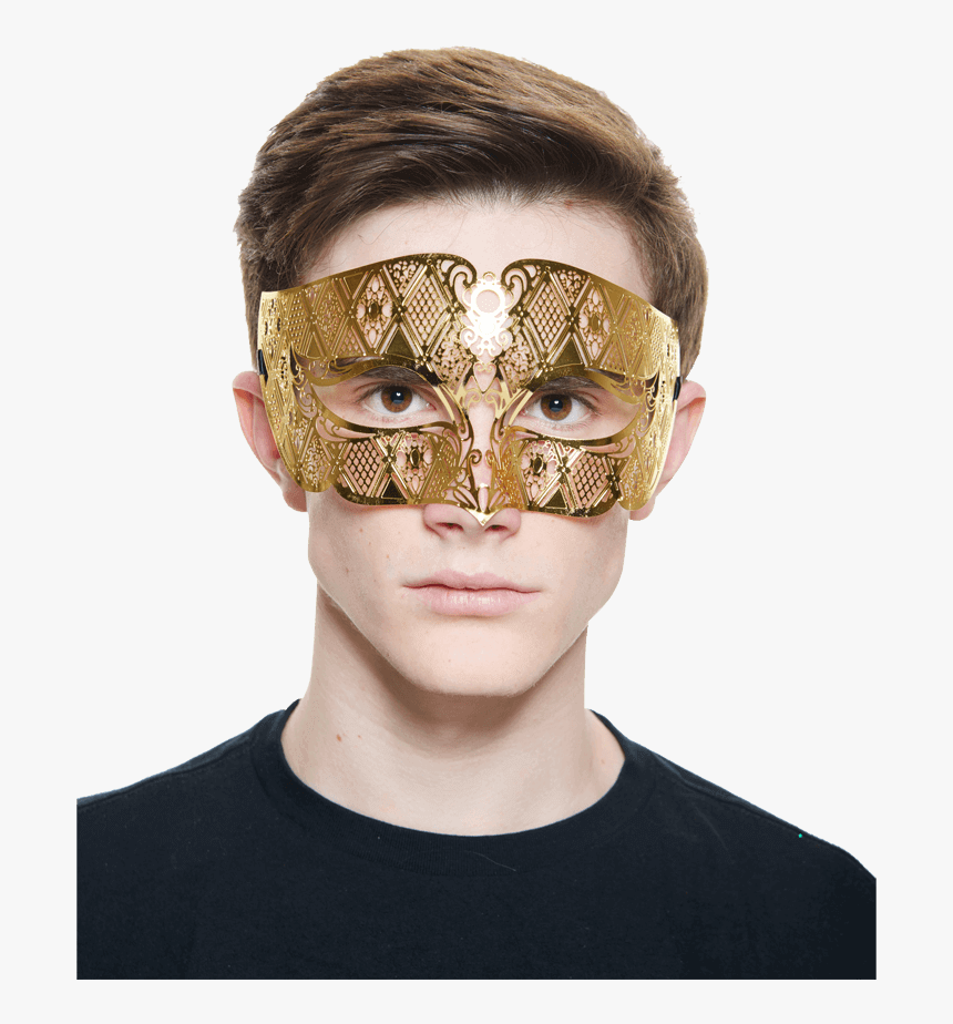 Gold Filigree Masquerade Mask - Masque, HD Png Download