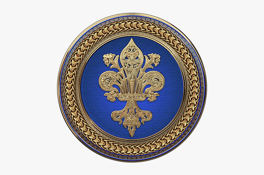 Gold Blue And White Fleur De Lis, HD Png Download