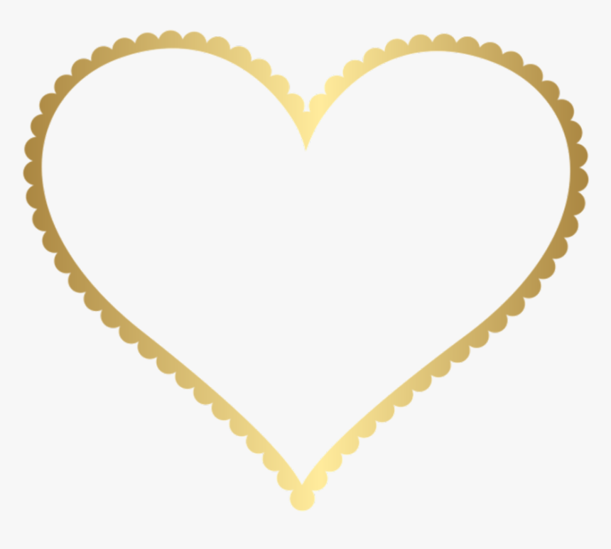 #heart #line #outline #filigree #swirls #vines #golden - Transparent Background Heart Frame, HD Png Download