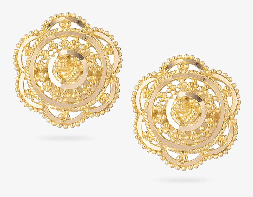22 Carat Gold Filigree Stud Earrings - Earrings, HD Png Download