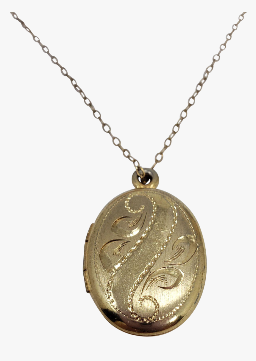 Oval Locket Pendant 10k Yellow Gold Filigree Detail - Necklace That Opens, HD Png Download