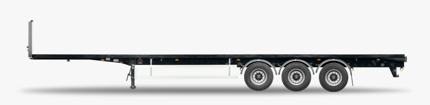 Flatbed Trailer Side View Tri Axle - Trailer, HD Png Download