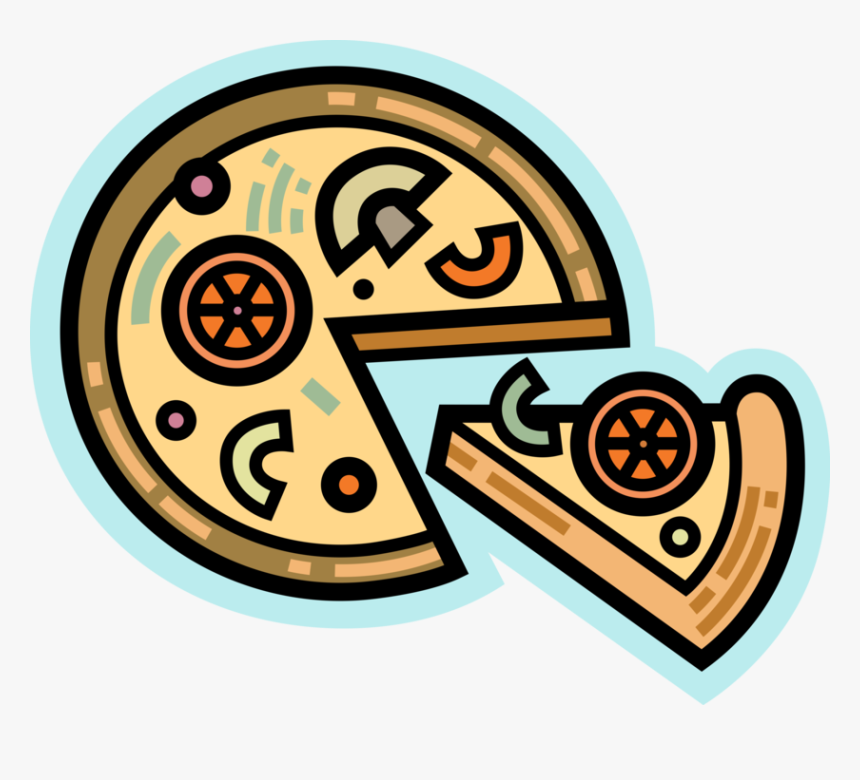 Vector Illustration Of Flatbread Pizza Topped With - Circle, HD Png Download