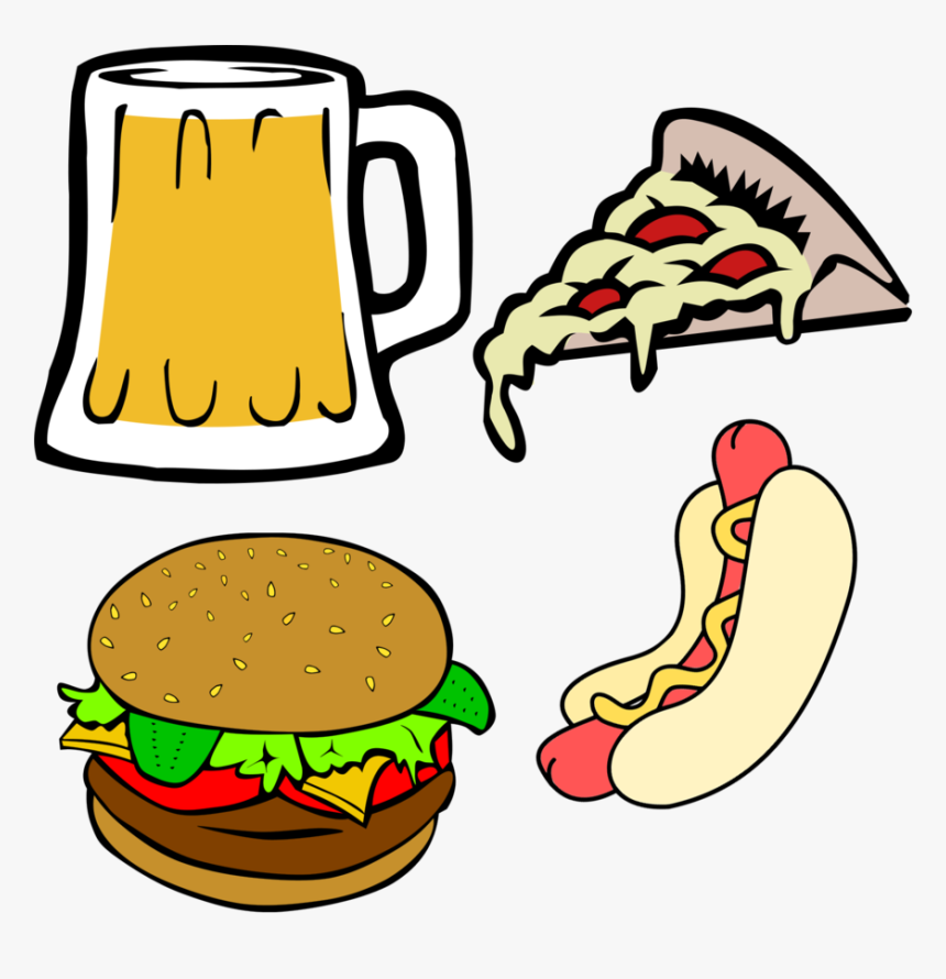 Burger Vector Beer - Pizza Cartoon Transparent Background, HD Png Download