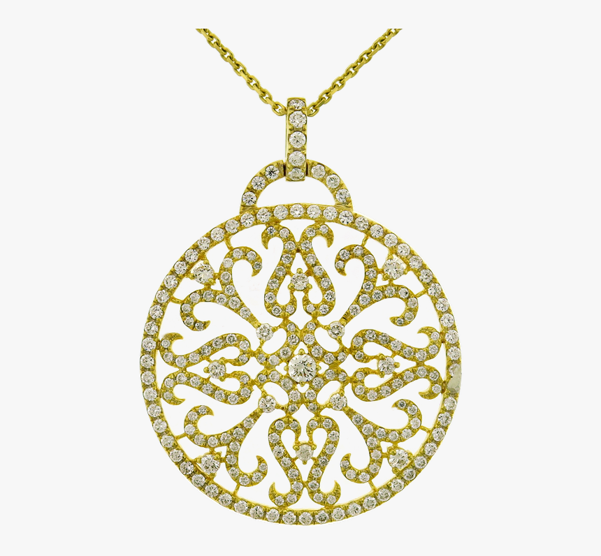 Diamond Pendant With Filigree 18k White Gold, HD Png Download