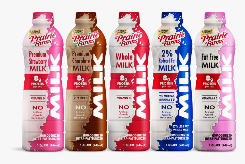 32oz Bottles - Reduced Fat Milk Prairie Farms, HD Png Download