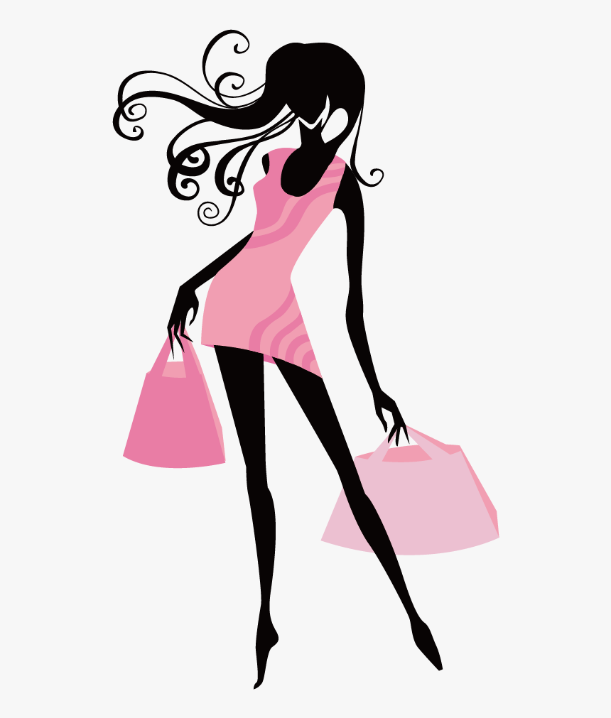 Clip Art Vector Shopping Transprent Png - Vector Shopping Girl Png, Transparent Png