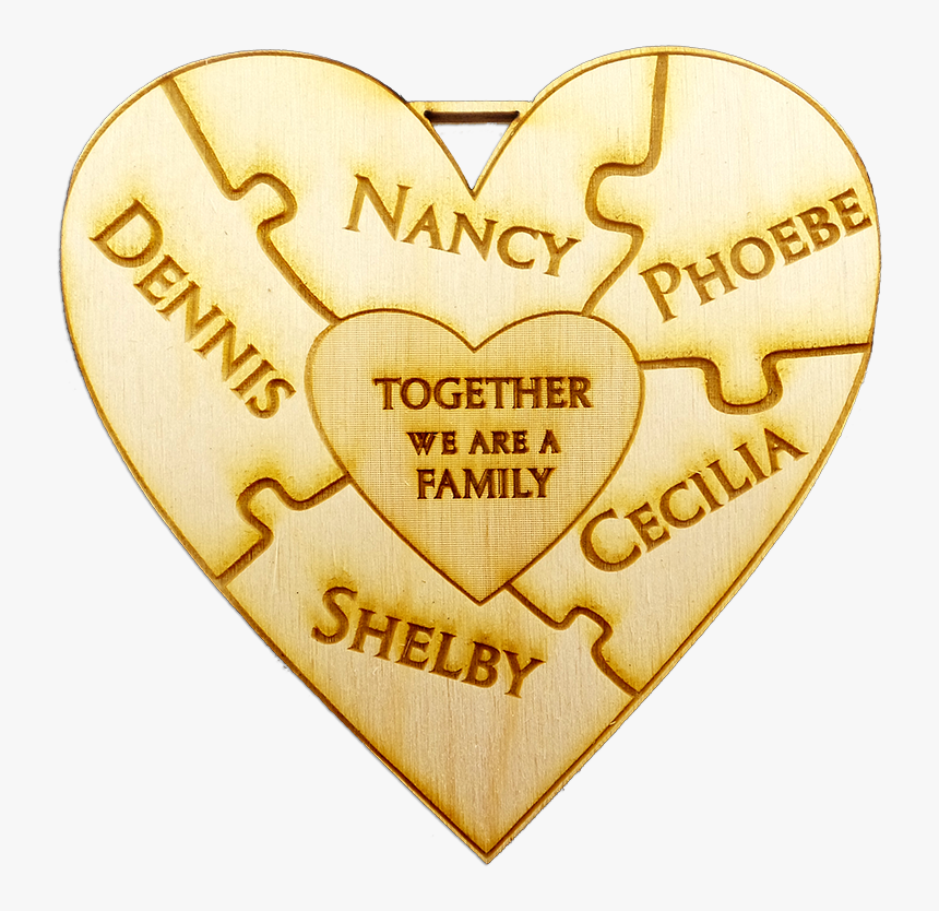 Personalized Family Christmas Ornaments - Heart, HD Png Download